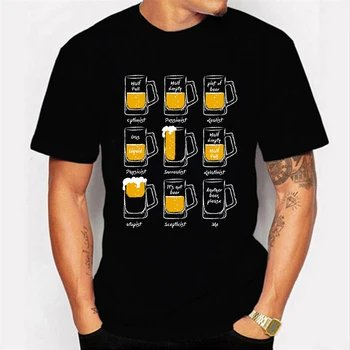 Klasična muška Majica оверсайз, Majica sa po cijeloj površini Sretan Piva, Muške I Ženske Majice Оверсайз, Majice s Pivo grafike, Majice, Majice Velikih Dimenzija