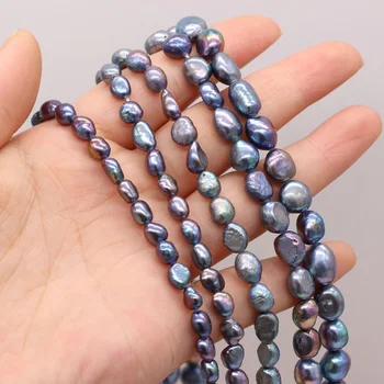 Prirodni Slatkovodni Vertikalne Rupe Obostrani Svijetlo Crnci Biserne Perle za DIY Ogrlica Narukvica Izrada Nakita za Žene Poklon