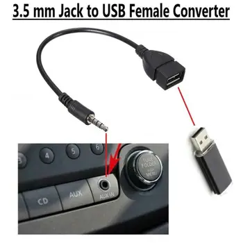 Auto MP3 player, Konverter 3,5 mm AUX Priključak Audio Priključak Priključak ZA USB 2.0 Ženski Pretvarač Kabel Kabel Adapte 0