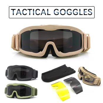 Vanjski vojne taktičke naočale streljana streljana naočale pijesak pancir UV400 rata CS igre 3 objektiva tir