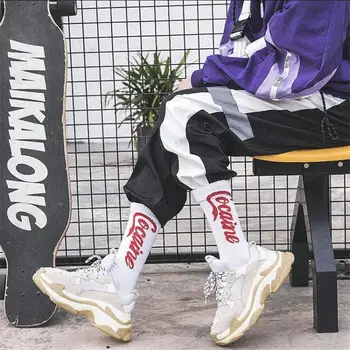 Čarape u stilu hip-hop, muške i ženske čarape ulične pucnjave, moderan sportski meke pamučne čarape s po cijeloj površini, čarape za skateboard, Harajuku, čarape slovima 2