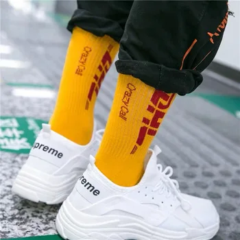 Čarape u stilu hip-hop, muške i ženske čarape ulične pucnjave, moderan sportski meke pamučne čarape s po cijeloj površini, čarape za skateboard, Harajuku, čarape slovima 5