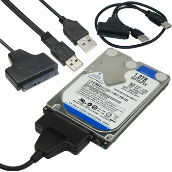 Novi USB 2.0 to SATA Konverter Kabel Adapter Za 2,5/3,5 Inča SATA1 i SATA2 HDD Hard Disk, Dual USB Power