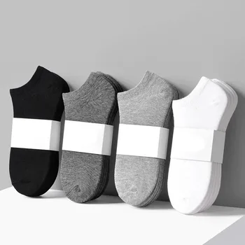 5 parova/lot, muške čarape s niskim cutaway, Čvrste, crne, bijele, sive, Prozračna Pamučna Sportske Čarape, Muške Kratke Čarape, ženske, muške