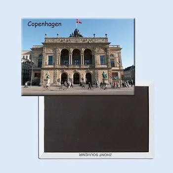 78 * 54 mm Magnete na hladnjak za putovanja 21439, Magneti za turiste Royal_Danish_Theatre_Copenhagen; turistička zona sa svjetskim krajolicima