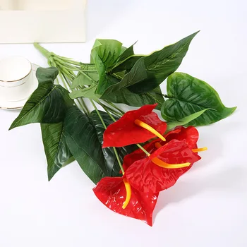 Ukrasne biljke Umjetni Cvijet U Lonac Lažni Buket Антуриума Crvena Palma zelena biljka za Bonsai Smještaj za Božićno Uređenje Doma