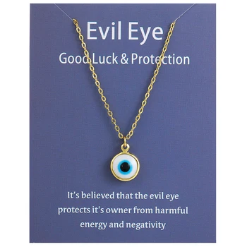 Ogrlica od zla oka, Treći Amulet za Plavim očima, Ogrlica s Ovjesom, Ojo Ciparskim, Kabala, Zaštita, Nježna Nakit Poklon za Žene I Djevojčice