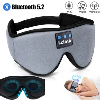 Bluetooth 5,2 Spavanje Maska za Oči 3D Slušalice za Spavanje Prozračna Sportski Povez za Glavu s MIKROFONOM za Bočne Pragove Podrška za Automatsko Isključivanje vremena