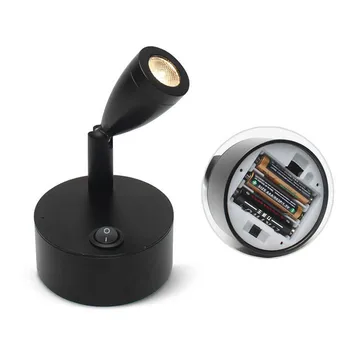Crna 2 W Baterija Prijenosni Led Spot Svjetiljka S za Nakit Kabineta Lampa AAA sa Suhim Napajanjem iz Baterije 3000 Do 6000 Do Stolni Stol na Прожекторе
