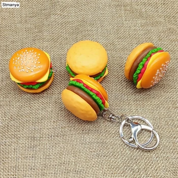 Nova imitacija hamburger Privezak Za Ključeve, Novi Ovjes Torba Šarm Pribor za ručni rad od smole hrana je Auto Prekrasan Privjesak Privjesak K1712