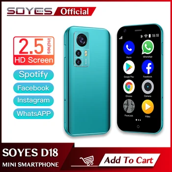 SOYES Službeni Standardni mini-smartphone D18 1 GB RAM memorije 8 GB ROM Dual Kamere Dvije SIM kartice 1000 mah 3G WCDMA 2,5-inčni Mali Mobitel