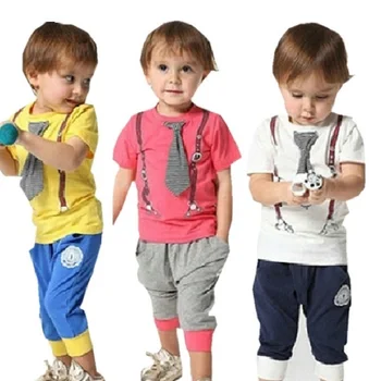 Ljetni komplet Odjeće za male dječake 1-6 godina, Majica kratkih rukava + Hlače, Dječja Odjeća, Odijelo za male dječake, Odjeću