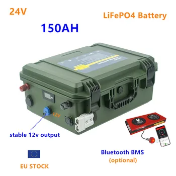 Baterija 24V LiFePO4 150AH više Bluetooth BMS 24v 150ah lifepo4 baterija baterija baterija baterija baterija 24v litij baterija za brod motor, inverter