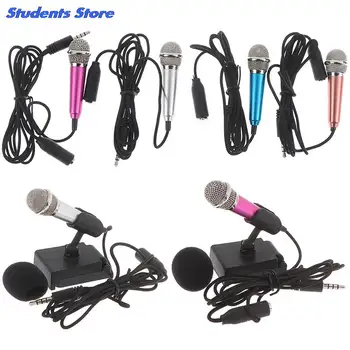 Prijenosni 3,5 mm Stereo Studijski Mikrofon KTV Karaoke Mini-Mikrofon Za mobilni telefon RAČUNALA Veličina mikrofona: app.5.5 cm * 1,8 cm