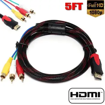 HDMI-kompatibilnu sa 3 RCA Audio Video HDMI kompatibilan Kabel 1080P AV Kabel Adapter je Pretvarač Za HDTV TV, Konzole za video-igre i DVD Laptop