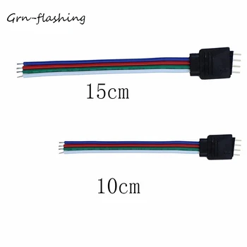 5pcs 10 cm 15 cm led kabel 4-pinski 10 mm širina aparat za varenje Muški ženski konektor Adapter žice Za 5050 3528 3528 SMD RGB led traka 0