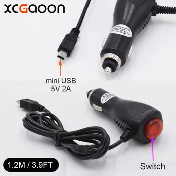 XCGaoon 1,2 m (3,9 ft) 5 2A USB mini Auto Punjač Adapter S Prekidačem za Auto Dvr Kamera video snimač/GPS ulaz DC 12-24 v