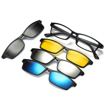 Reven Jate Polarizirane Sunčane Naočale Za Muškarce i Žene 4 U 1 Magnetska Isječke Na Naočalama TR90 Optički Rimless Za Naočale Za dioptrijske Naočale