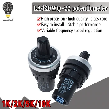 LA42DWQ-22 1K 2K 5K 10K 22 mm Promjer Tave Rotacioni Potenciometar Pretvarač Regulator Inverter Prekidač Otpora