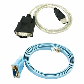 Mrežni kabel RJ45 Serijski kabel Rj45 na DB9 i RS232 na USB (2 u 1) Mrežni adapter CAT5 LAN Konzolni kabel