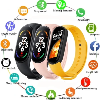 Novi Pametni Satovi za Muškarce i Žene M7 Smart Band Fitness Bluetooth Narukvica Smartwatch Monitor Otkucaja Srca za Xiaomi Mi Band 7 2022 1