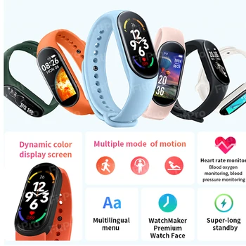 Novi Pametni Satovi za Muškarce i Žene M7 Smart Band Fitness Bluetooth Narukvica Smartwatch Monitor Otkucaja Srca za Xiaomi Mi Band 7 2022 2