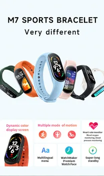 Novi Pametni Satovi za Muškarce i Žene M7 Smart Band Fitness Bluetooth Narukvica Smartwatch Monitor Otkucaja Srca za Xiaomi Mi Band 7 2022 4
