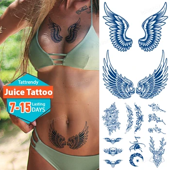 Sok od Tinte Vodootporan Privremeni Tattoo Naljepnice Krila Pero Element Lažni Flash-Tetovaža Grudi Ruka Grudi Body Art za Muškarce Žene