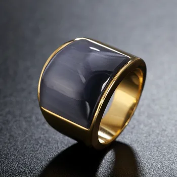 Kvalitetni multi-boji Prstena S Velikim Kamenom Za muškarce I Žene Zlatne boje Od Nehrđajućeg Čelika 316L, Nakit, Poklon Za Svadbene Zurke