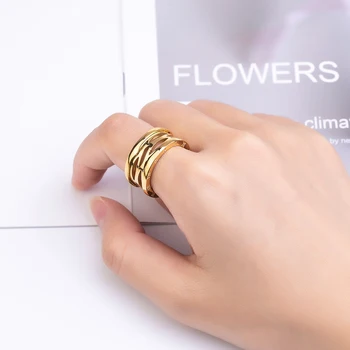Lijepa Rimski Broj Strip Prsten Od Nehrđajućeg Čelika Klasični Dizajn Ženski Nakit Zlatne Boje Elitni Brand Prsten Na Veliko 4