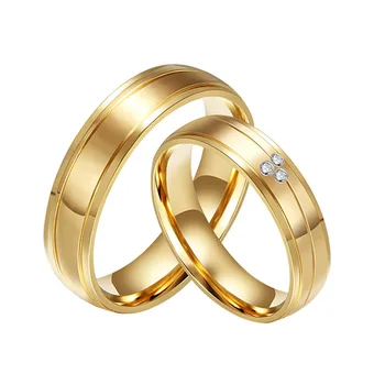 Topla Moda Identitet Srebrna Boja Zlato Ljubitelji Nehrđajućeg Čelika Okrugli Prstenje Nakit 0